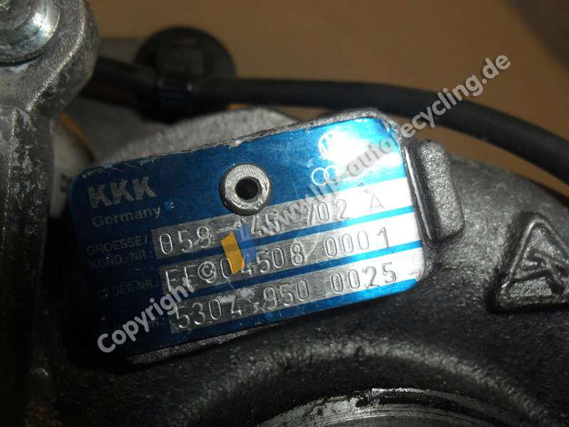 Audi A8 4E Bj.2002 original Turbolader 059145702A KKK 53049500025